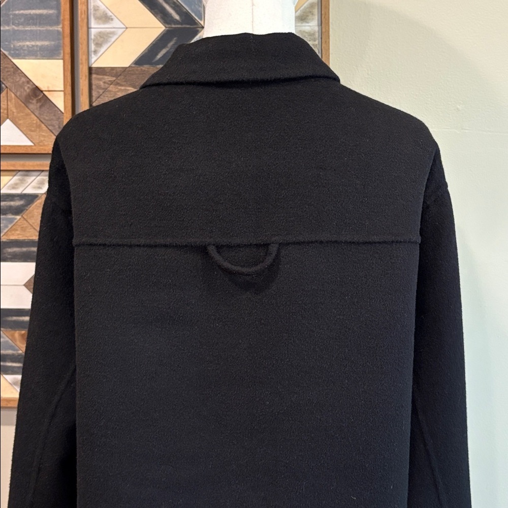 NakedCashmere Felted Wool Cashmere Black Shacket Button Up Cardigan Jacket Large - Picture 7 of 12